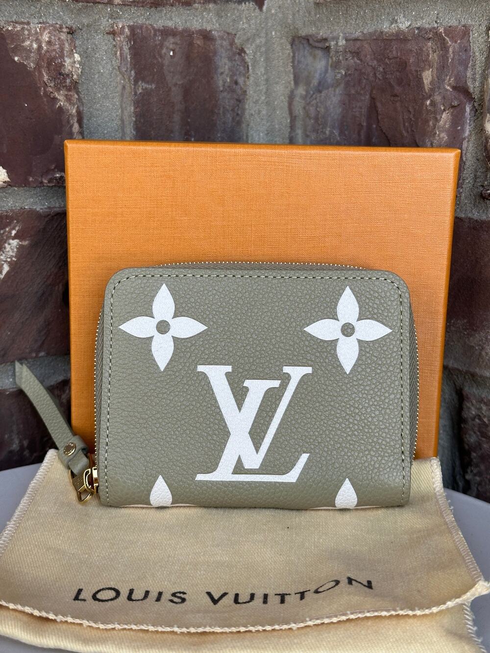Louis Vuitton Monogram Giant Empreinte Leather Zippy Coin Wallet Green 41167